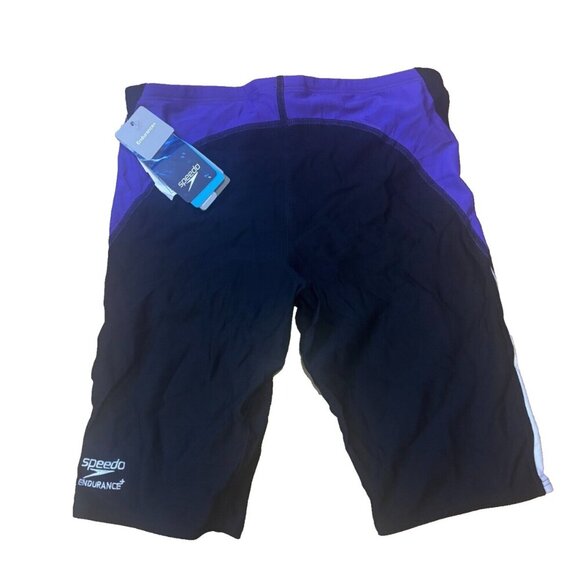 NEW Speedo Endurance + Launch Black/Purple Splice Jammer Swim Shorts Men SIZE 28 - Picture 3 of 5